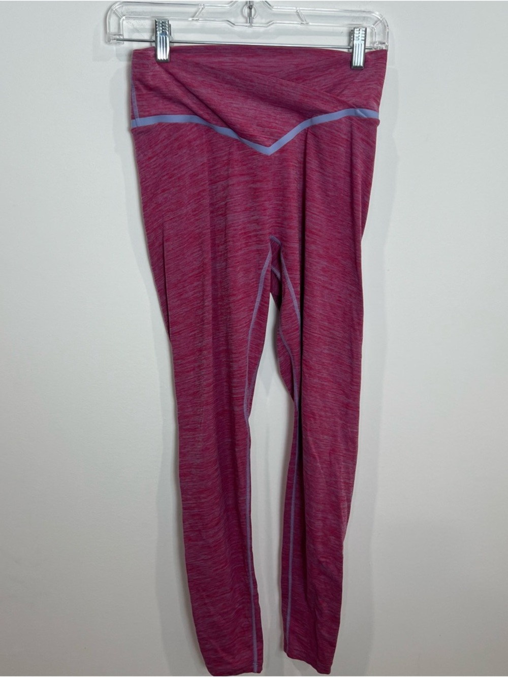 Balance Athleta Performance Leggings in Magenta with Contrast Trim